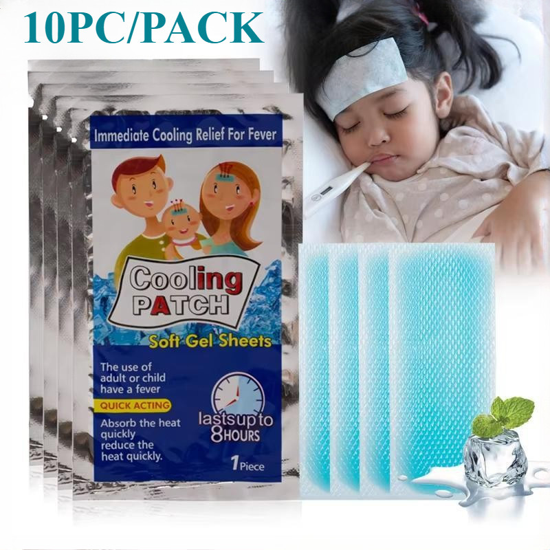 10Pcs Baby Cool Fever Cooling Patch Summer Physical Cooling Ice Cool ...