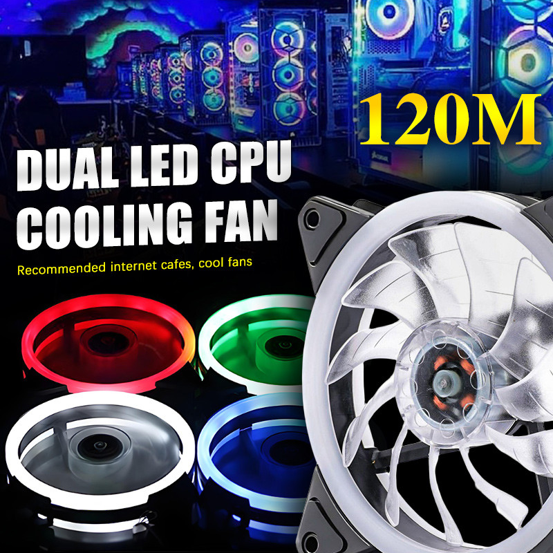 [Spot]Dual Led CPU Cooling Fan Cooler Silent 120mm CPU Case Cooling Fan ...