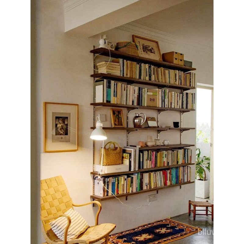 Wall Storage System Track Bookshelf Wall-Mounted Vintage Storage Rack ...