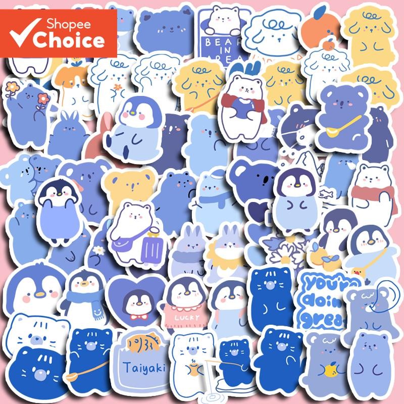 100pcs Cute Blue Soda Stickers Diy Computer Washi Scrapbooking Stickers ...