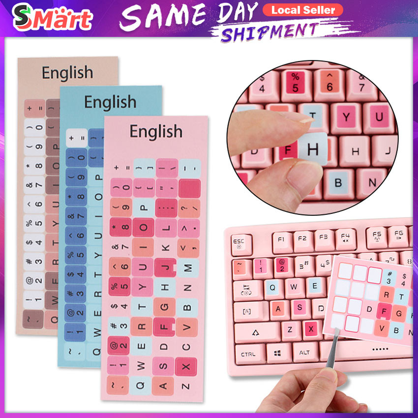 Cartoon Keyboard Stickers English Letters Waterproof Keyboard Covers ...