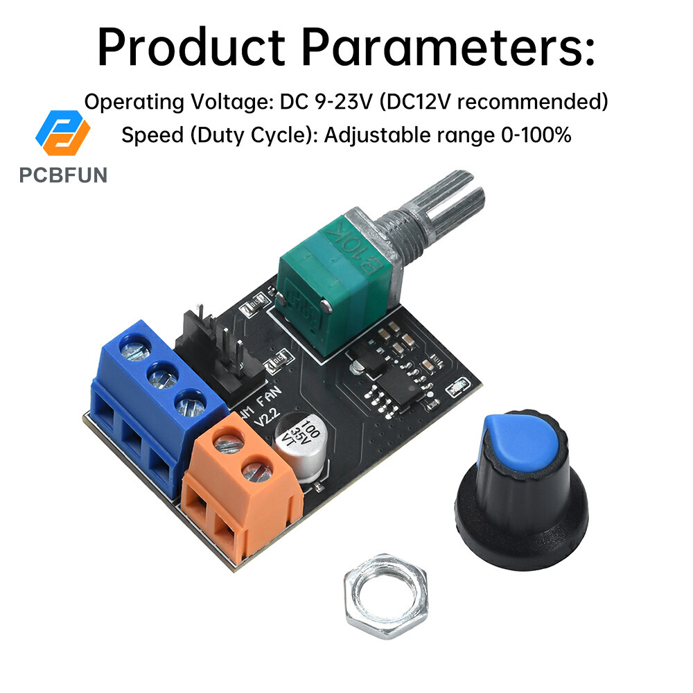 Pcbfun PWM Server Fan Speed Controller 3-wire 4-wire Motor Stepless ...