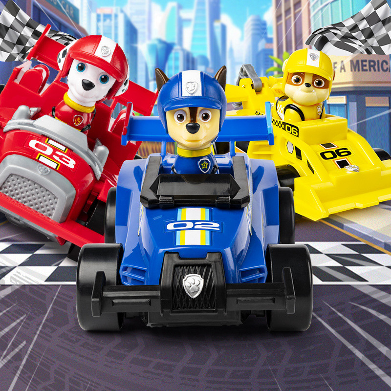 PAW PATROL Ready, Race, Rescue Rubble's Race & Go Deluxe Vehicle with Sounds, for Ages 3 and Above, Yellow