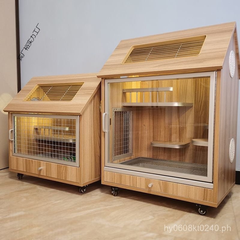 Eco Board Solid Wood Nest Villa Pet Cage for Sugar Gliders, Squirrel ...