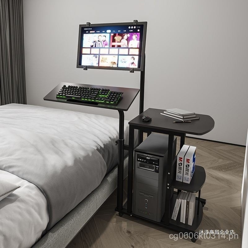 Floating Live Streaming Home Desk Computer Desk Mobile with Wheels ...