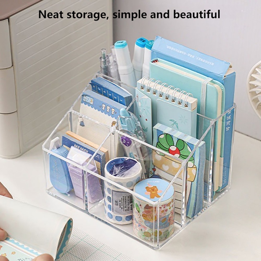 Transparent Pen Holder ins Desktop Stationery Storage Box Transparent ...