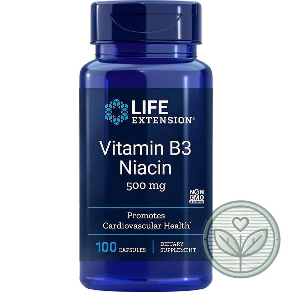 Life Extension, Vitamin B3 Niacin, 500 mg, 100 Capsules One4 | Shopee ...