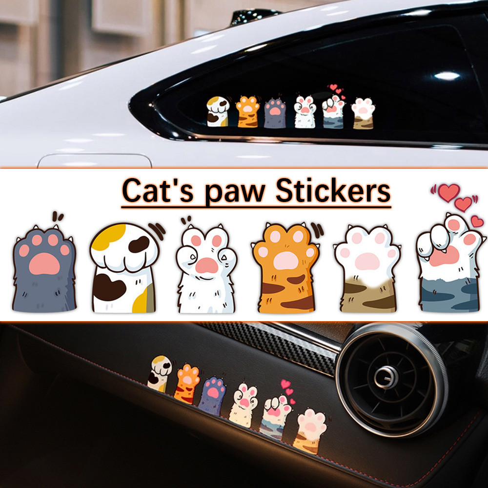 Cat Paw Cute Graphics Car Modified Sticker Auto Window Reflective ...
