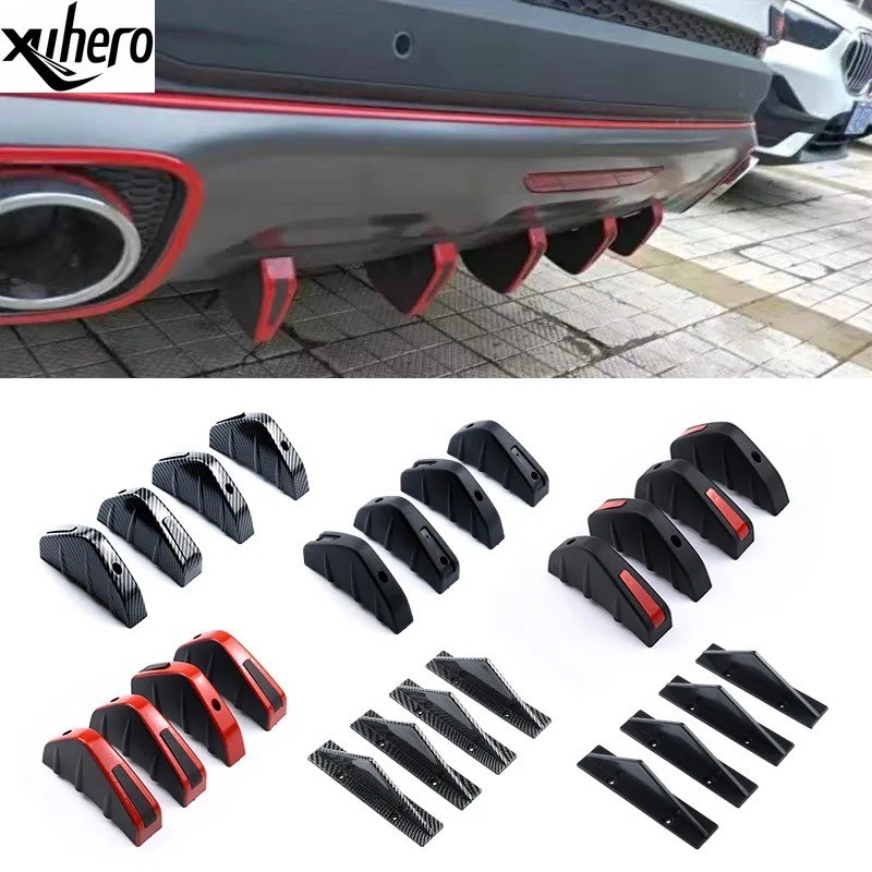 Universal Car Rear Bumper Diffuser Spoiler Abs Anti-collision For ...
