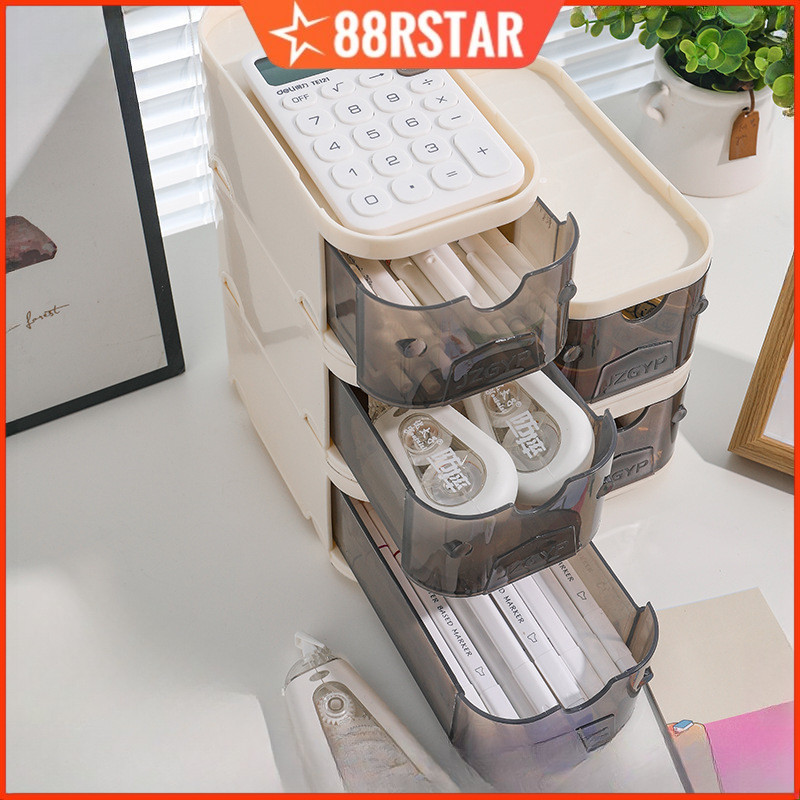 Japanese Telescopic Desktop Storage Box Large Capacity Office Desk ...