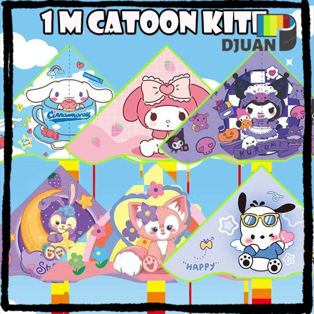 DUOJUAN 1M Cartoon Kites, Easy To Fly 30 Meter Kite Line Children's ...