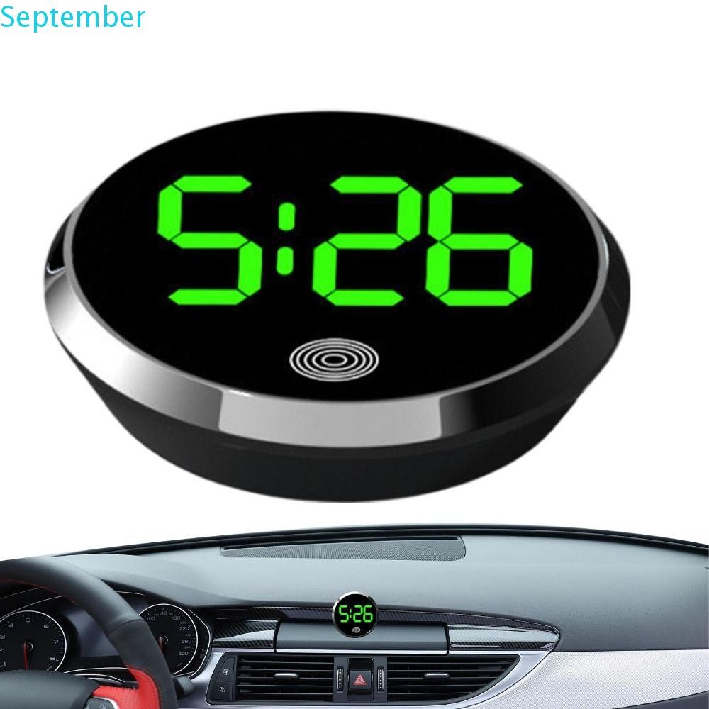 SEPTEMBER Car Dashboard Clock, Touch-Activated LED Time Display Digital ...