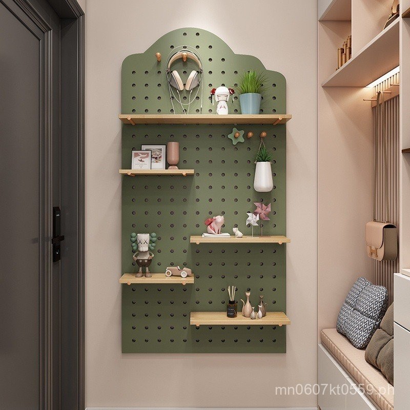 Solid Wood Pegboard for Entryway, Customizable Wall Hanging Board, Wall ...
