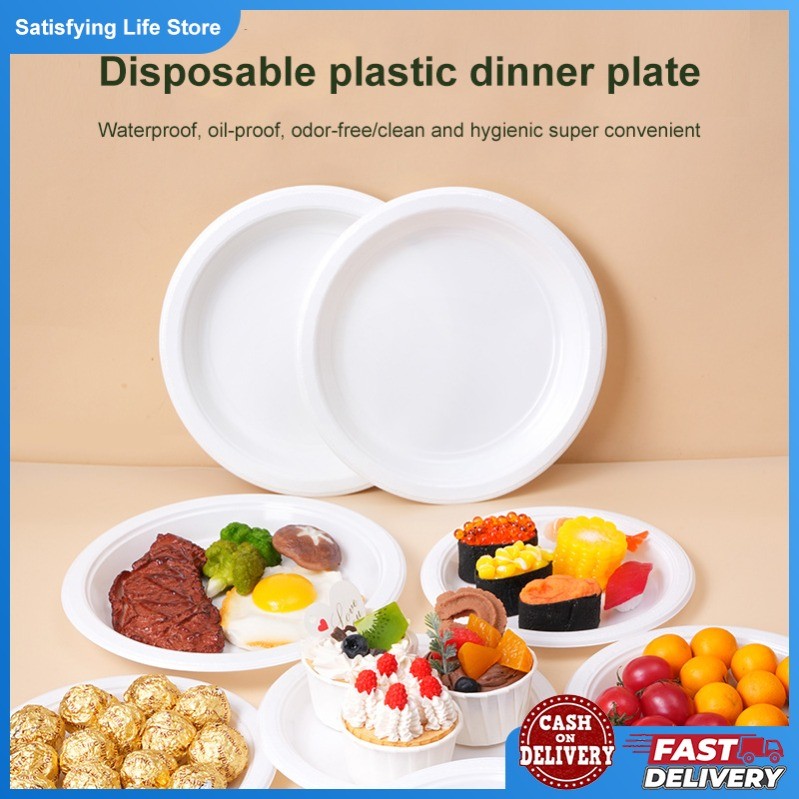 10Pcs Disposable Plate Disposable Biodegradable Cornstarch Plate for ...
