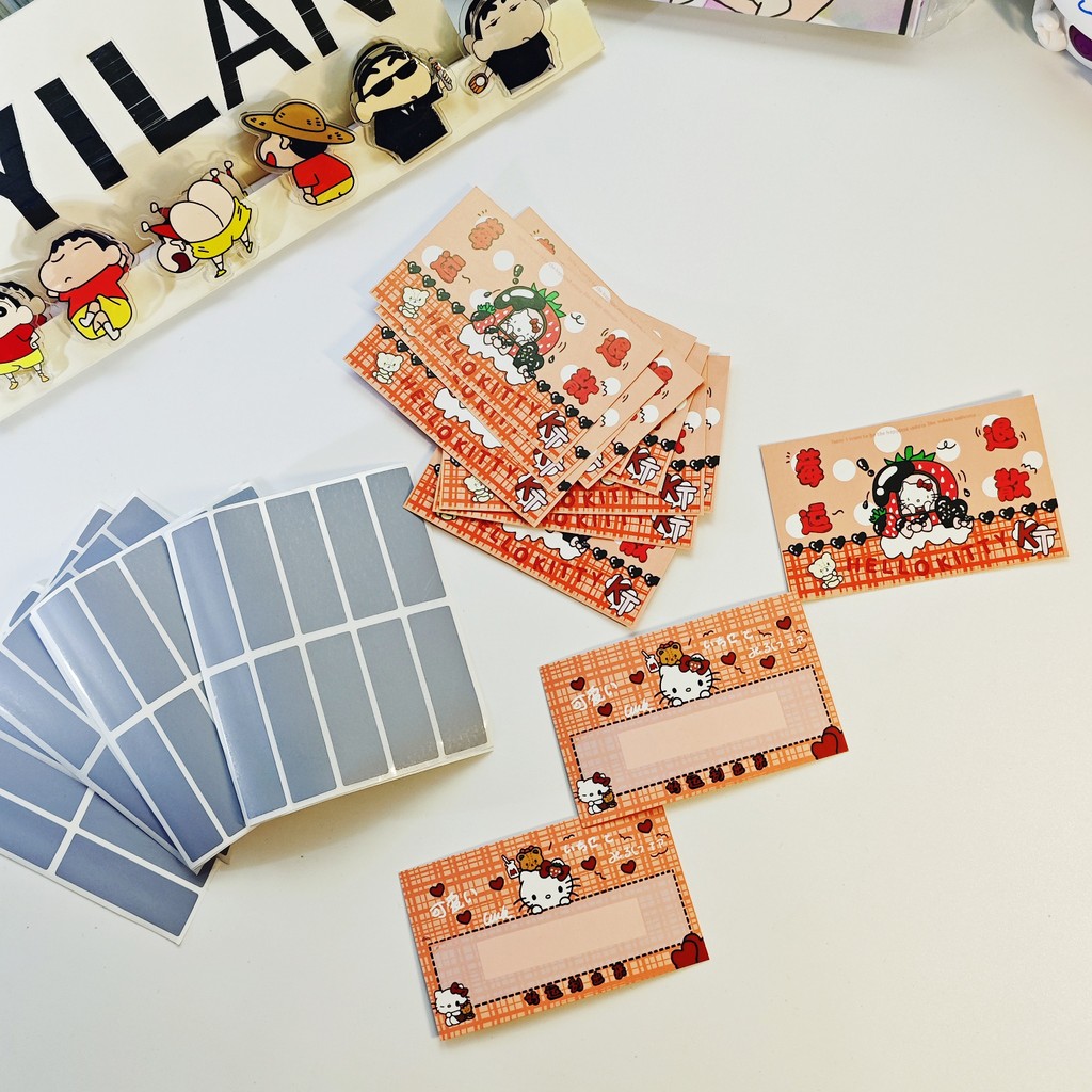 20 Sheet/set Hello Kitty Scratch Card DIY Scratch Card Homemade ...