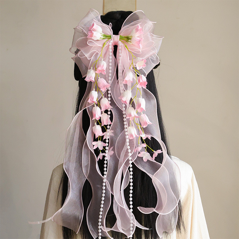 Little Girl Gauze Bow Hair Clip Children Mori Princess Hair Accessories ...