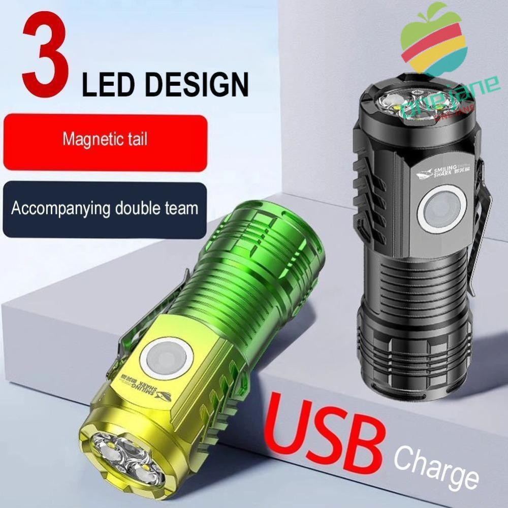 ONE-JANE Three-Eyed Mini Flashlight, With Clip Mini Flash Super Power ...