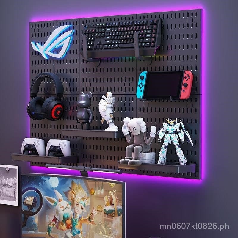 No-Drill Shelf Floor Decoration Accessories Room Pegboard Wall-Mounted ...