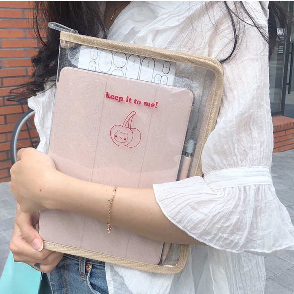 Korea INS style simple transparent PVC tablet notebook storage bag ...