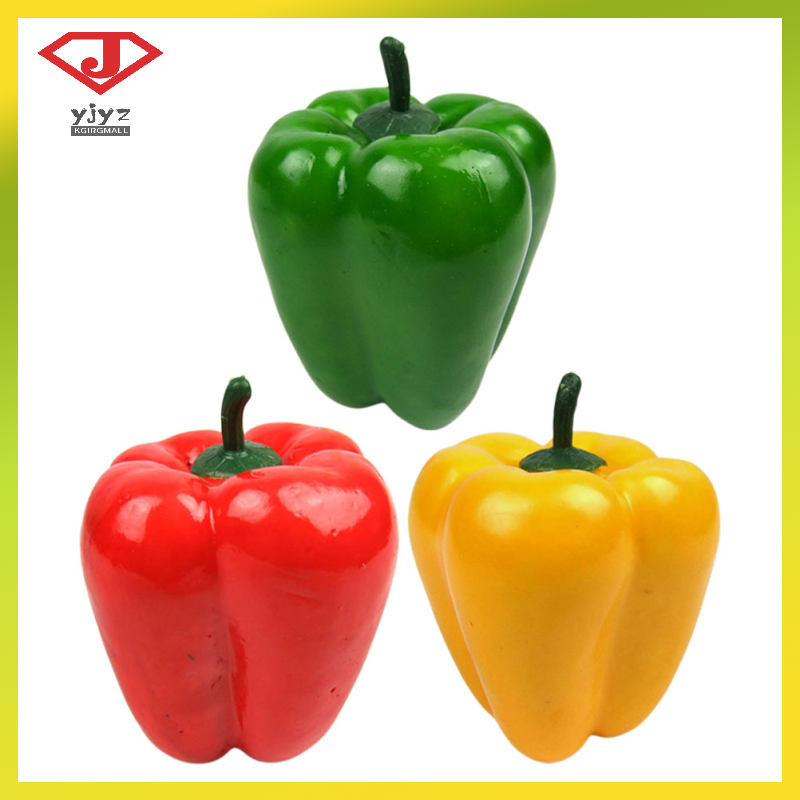 3 Pcs Pepper Fake Vegetable Simulation Bell Model Chili Ornament ...