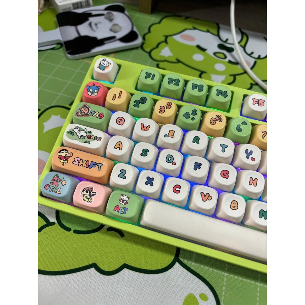 Crayon Shin-chan Keycap MOA Profile 130 Keys PBT Dye Sublimation Kawaii ...