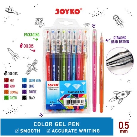 JOYKO GEL PEN BALL PEN COLORFUL CLICK PEN CUTE PASTEL GPC-309S UNIQUE ...