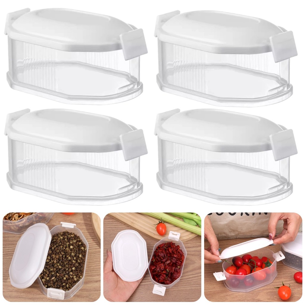 Kitchen Spice Jars Transparent Sealed Food Container Crisper Boxes ...