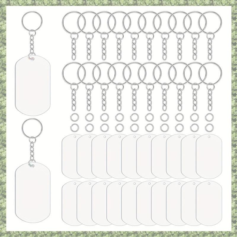 (K T) Acrylic Keychain Blanks Clear Ornament Blanks Set for DIY ...