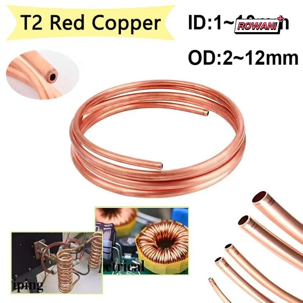 ROWAN1 1Pcs Copper Tube Coil, OD 2-12mm ID 1-10mm 99.9% Pure Copper T2 ...