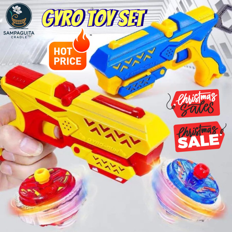 Luminous Pull String Gyro Toy Set Spinning Top Launcher Kids Game Gift ...