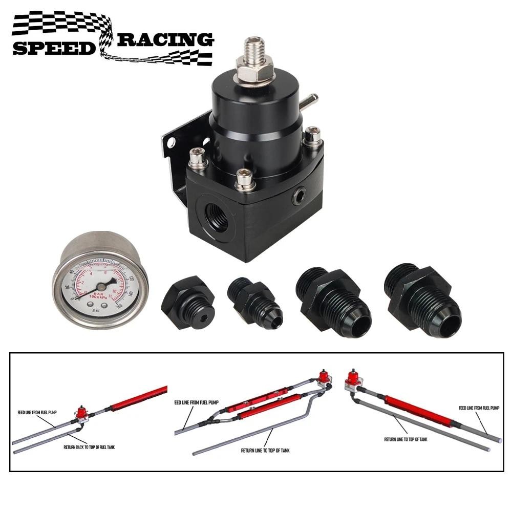Adjustable Fuel Pressure Regulator with White Oil Gauge With AN8/10 ...