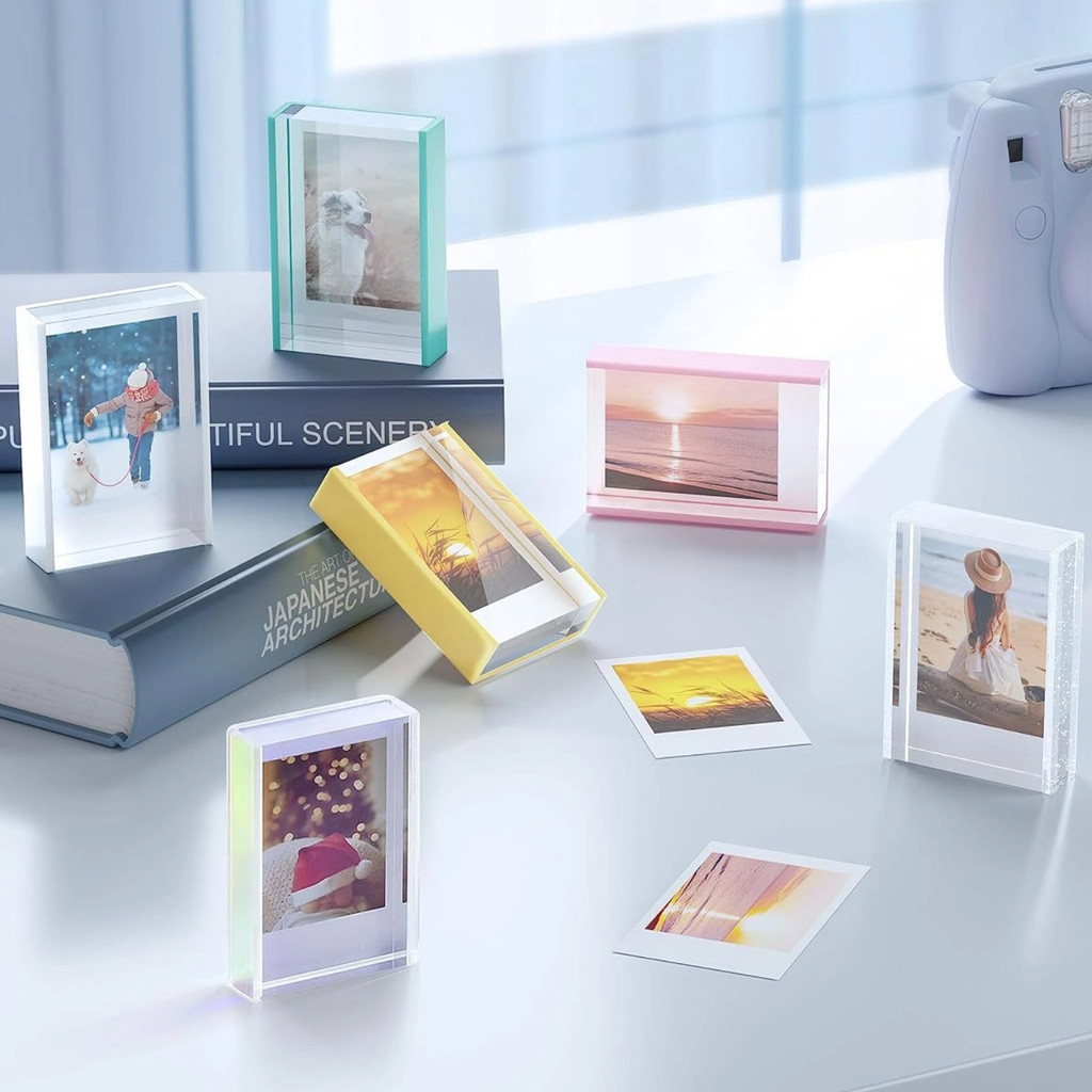 3 Inch Acrylic Photo Frame Transparent Drawer-Style Mini Picture Holder ...