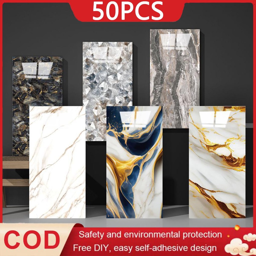 50PCS 30*60CM 3D Marble Wallpaper Kitchen Tabletop Cabinet Furniture ...
