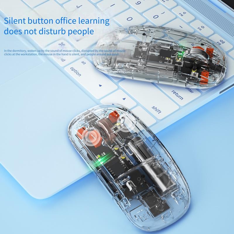 Transparent Mouse Buttons Silent Wireless Mouse For Three-mode ...