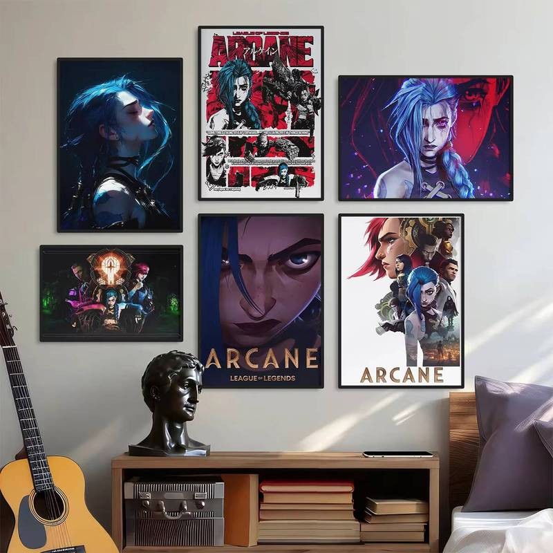 Anime Arcane League of Legends Wall Art Prints Poster DIY Vintage Jinx ...