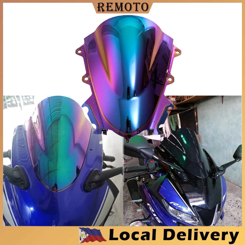 REMOTO For Yamaha R15 V3 Double Bubble Windshield Visor Aerodynamic ...