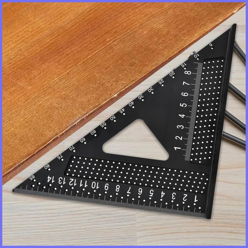 Carpenters Square Precision Triangle Ruler Lightweight Double-Scale ...