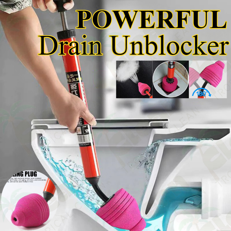 High Pressure Toilet Plunger Drain Unblocker Powerful Manual Pneumatic Dredge Equipment | Lazada PH