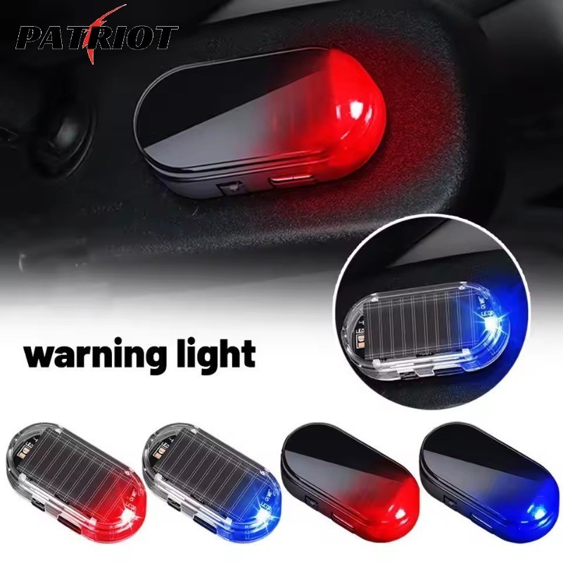 Solar Powered Car Warning Light Anti-Theft Wireless LED Flash Light ...