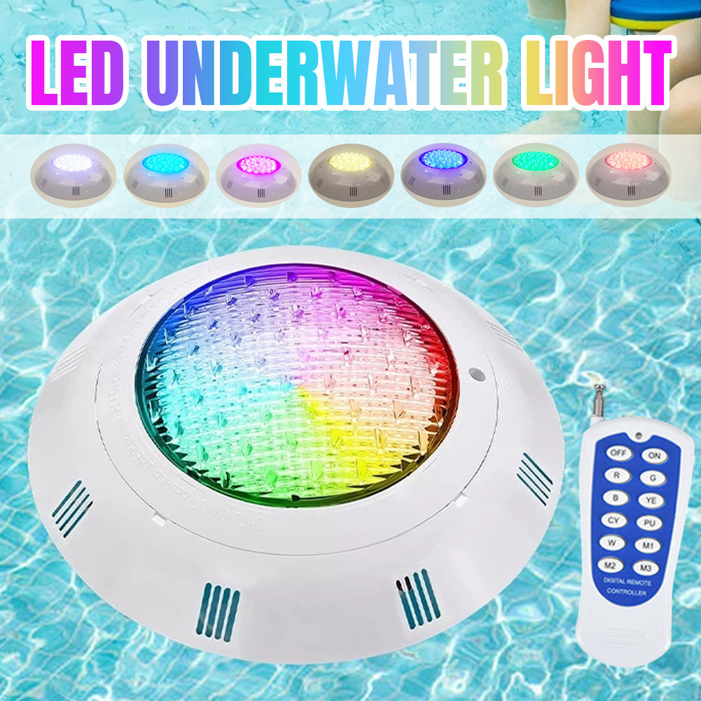AC 12V IP68 Waterproof Submersible LED Light Inground Pool Spa Remote ...