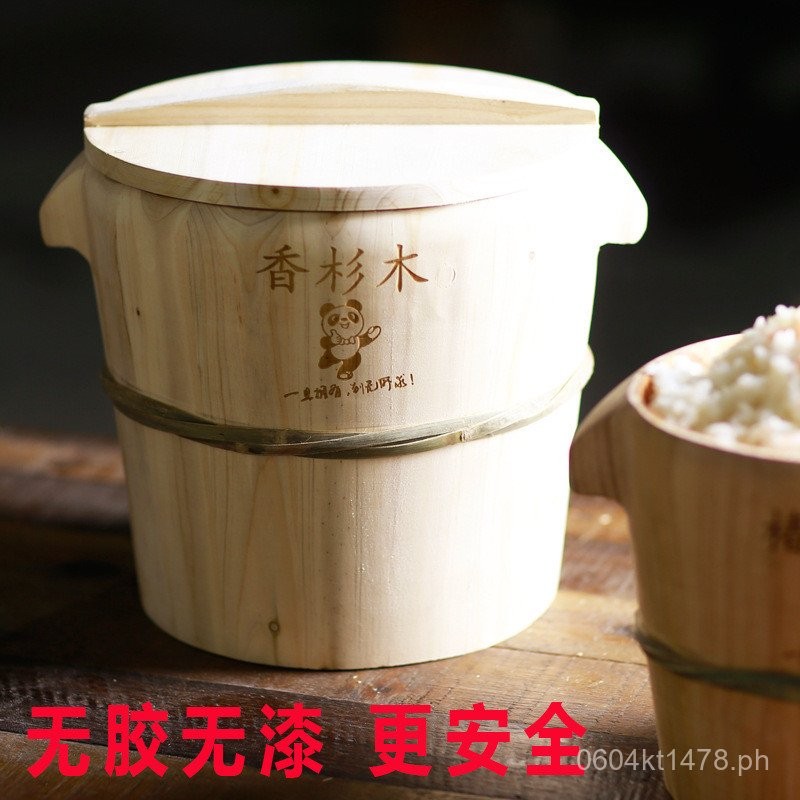 Steaming Pine Wood Rice Steamer Large Commercial Rice Bucket Wooden ...
