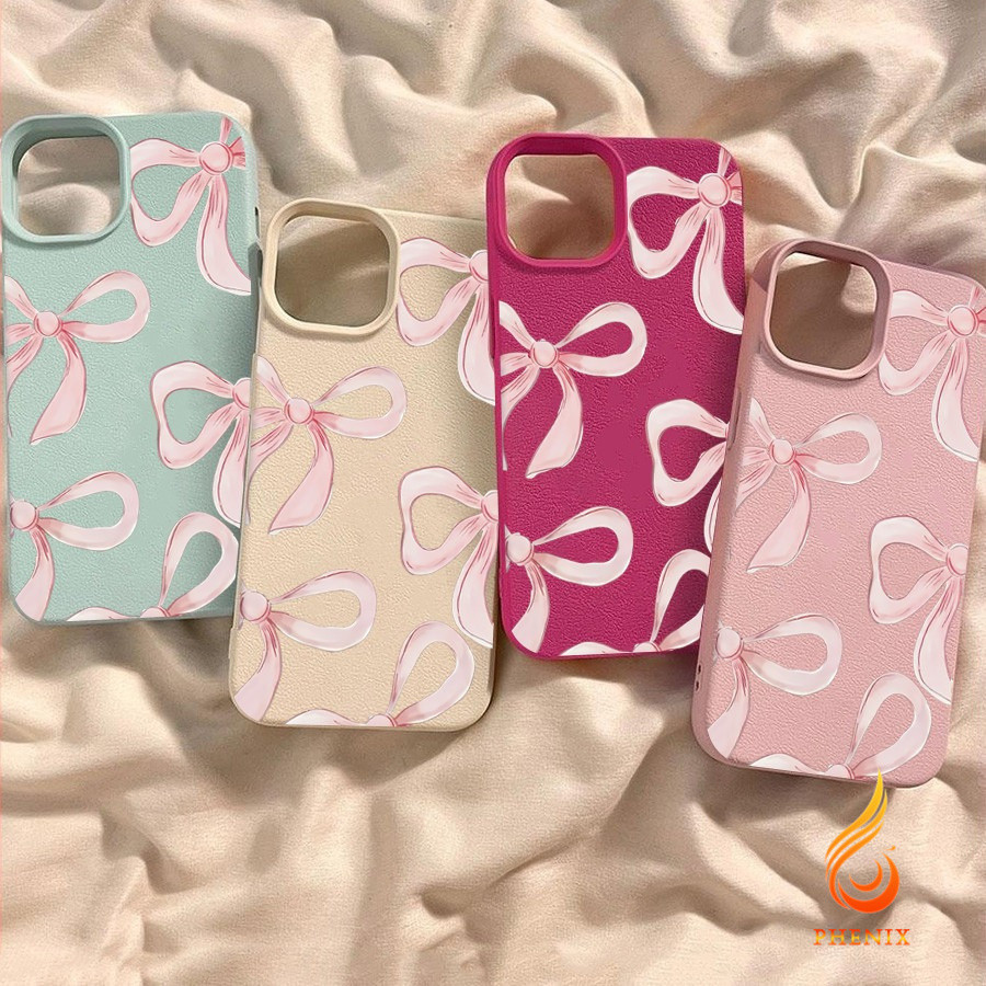 Pink Bow Compatible Case For iPhone 16 15 14 13 12 11 Pro Max XR X XS ...