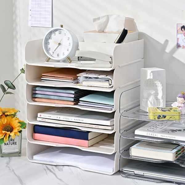 Desktop file storage rack office data multi-layered a4 folder file ...