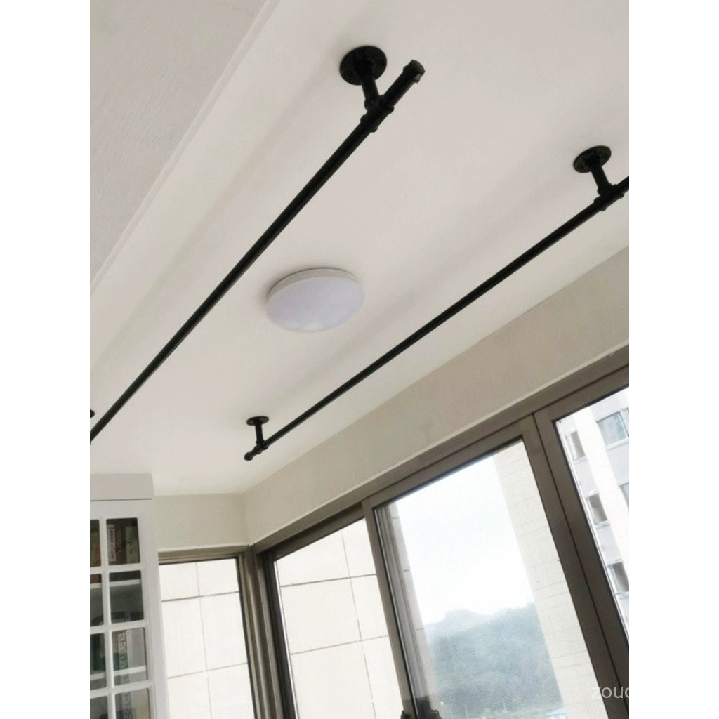 Balcony Clothes Drying Rod Fixed Wall-Mounted Clothes Rack Indoor Side ...
