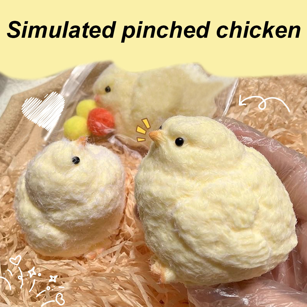 Handmade Yellow Big Chicken Plush TPR Squishy Pinching Toys Cute Hen ...