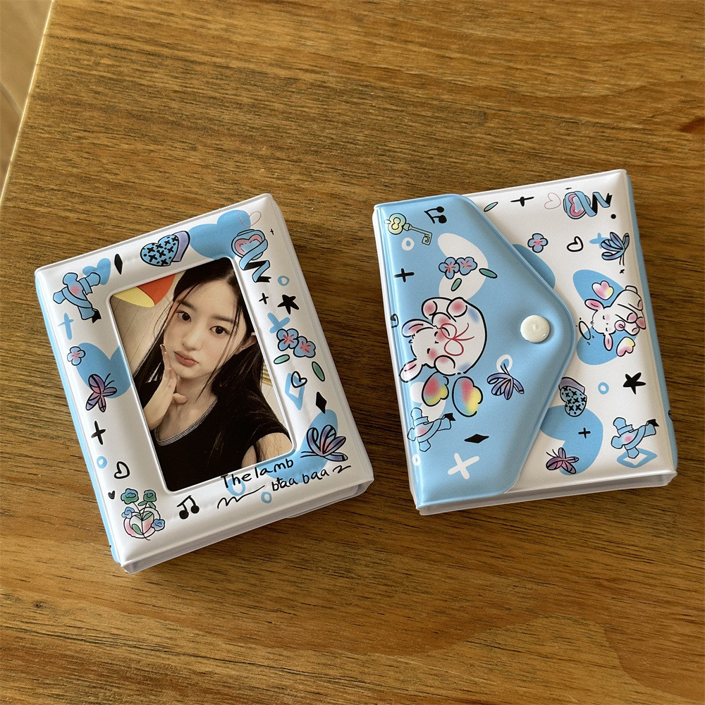 Ins Little Fresh Blue White Angel Lamb Yigongge Snap Card Book 10cm ...