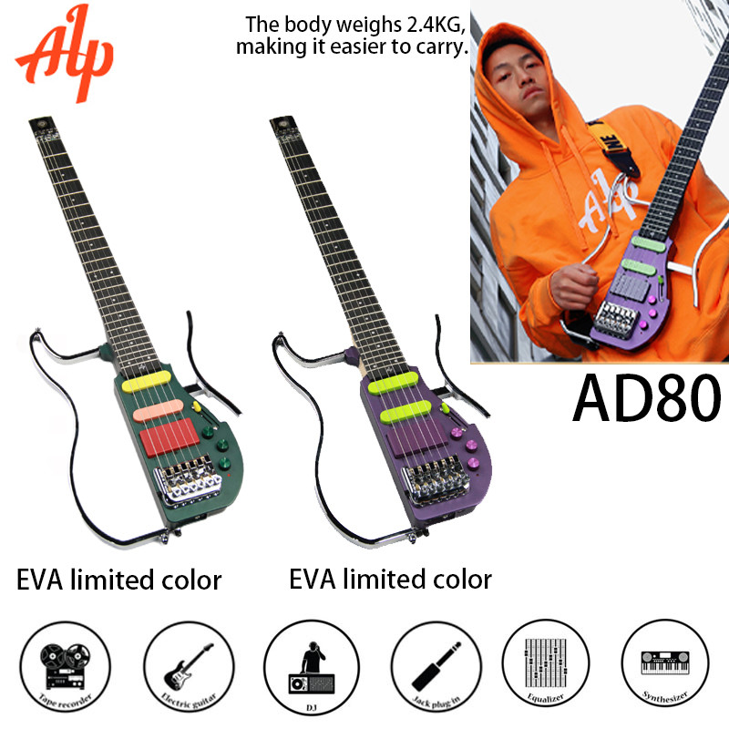 ALP AD-80 Folding Headless Genuine Electric Guitar Silent Portable