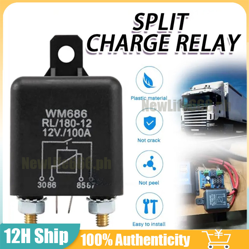 12V 100Amp 200A 24V 4-Pin Heavy Duty ON/OFF Switch Split Charge Relay ...