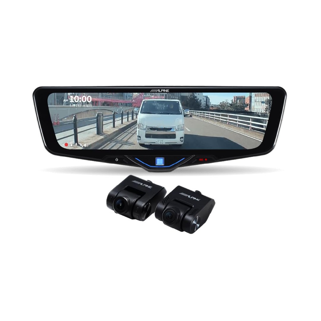 ALPINE 10-Inch Digital Mirror with Dash Cam (OEM Mirror Replacement ...