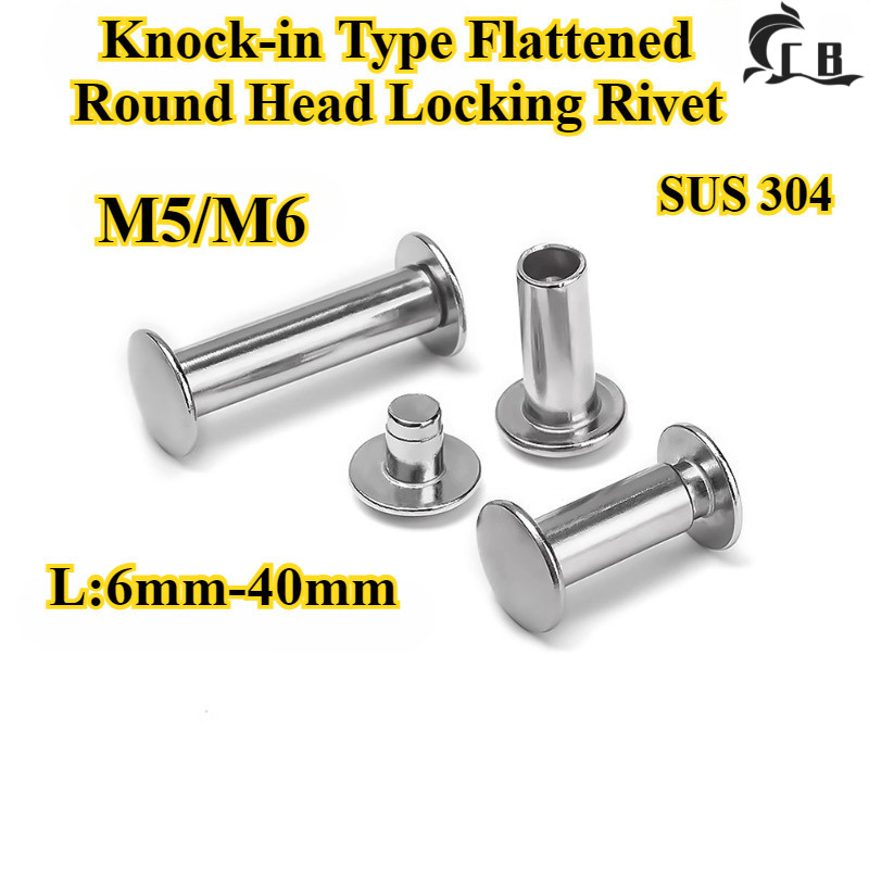 [CB-MD] 304 Stainless Steel, Chicago Screw + Nut Two-Piece, Knock-in ...